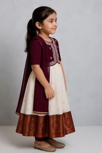 Aliya Cut - 3 piece set with Sleeve | Purple