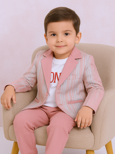 Rose Strips | Trending Full Blazer set | T-shirt, Blazer & Pant