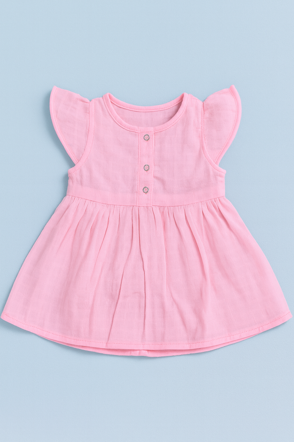 Pack of 5 - Muslin Cotton - Front Button Frock (Any colors come)