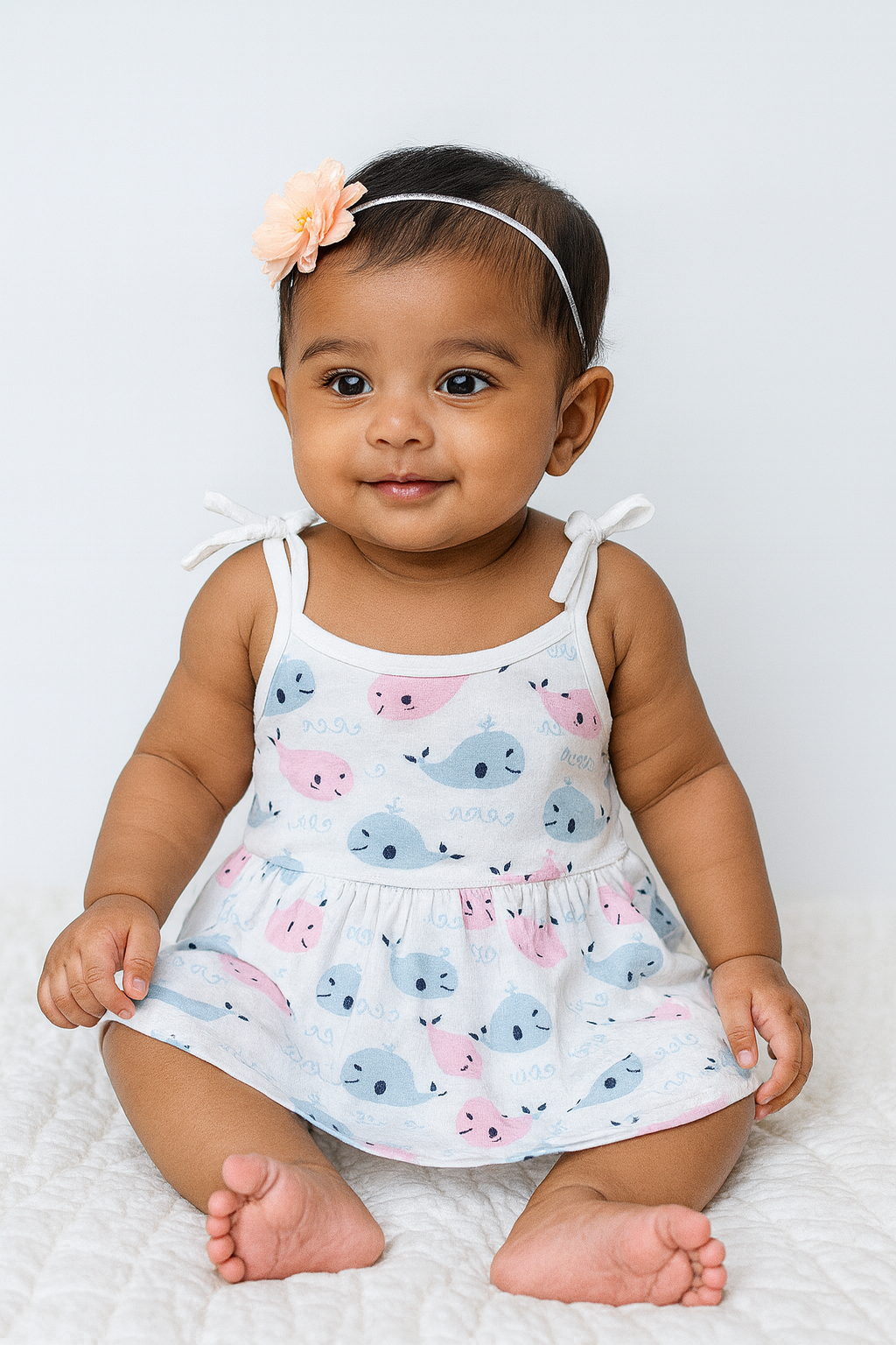 Pack of 5 - Muslin Cotton - Knot Frock (Any prints come)