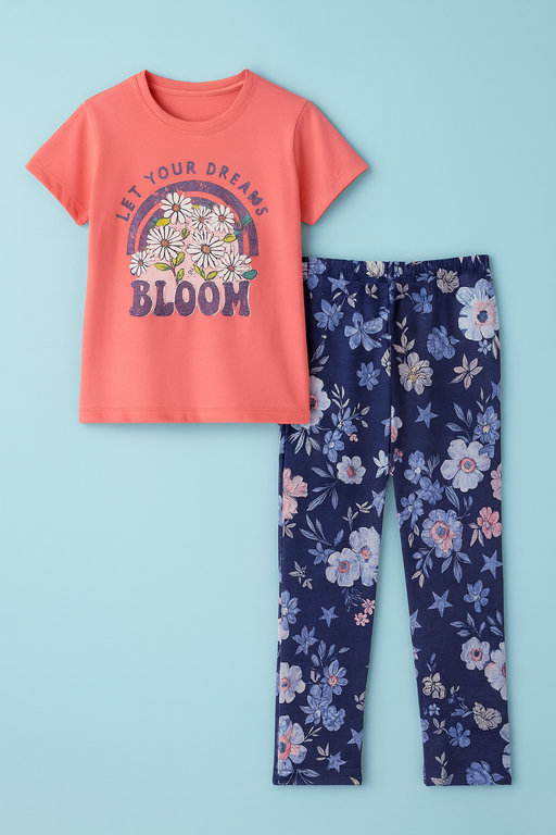 Story Kids | Girls T-shirt & Pant Set | Premium Quality | Pink