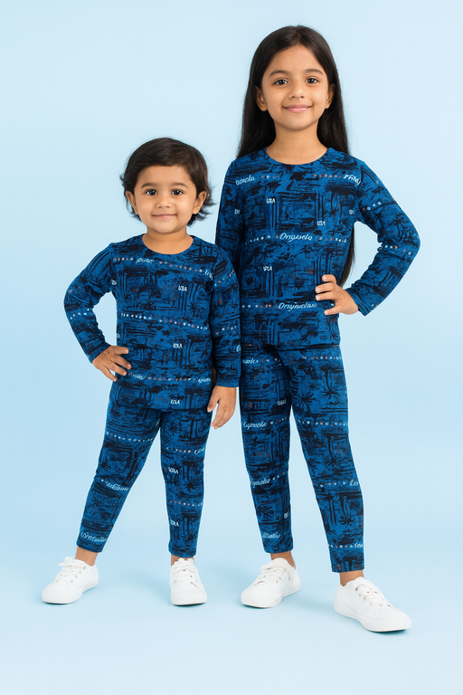 Oval | Unisex T-shirt & Pant Set | Premium Quality | Blue