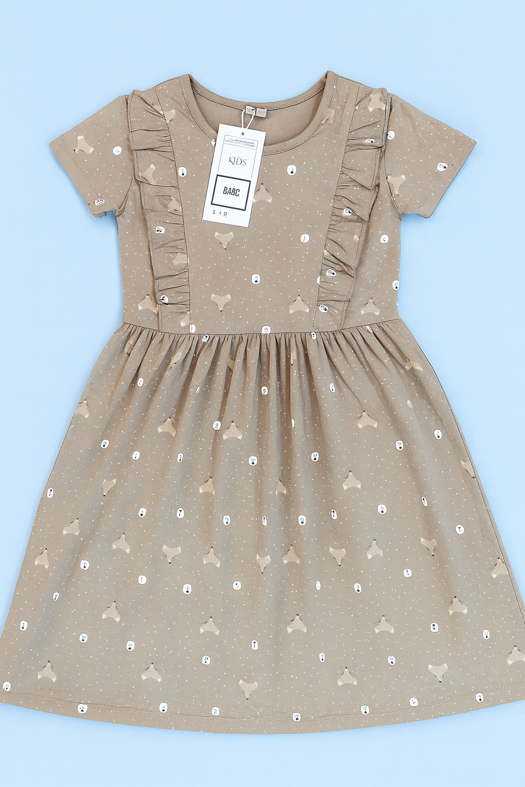 Orchestra | Girls Frock | Short Sleeve | Brown