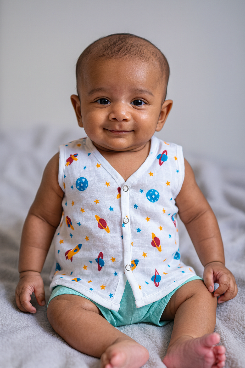 Pack of 5 - Muslin Cotton - Button Jabla (Any colors come)