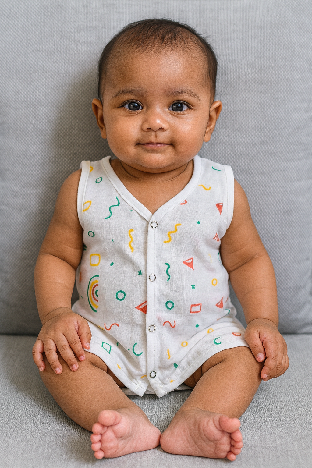 Pack of 5 - Muslin Cotton - Button Jabla (Any colors come)