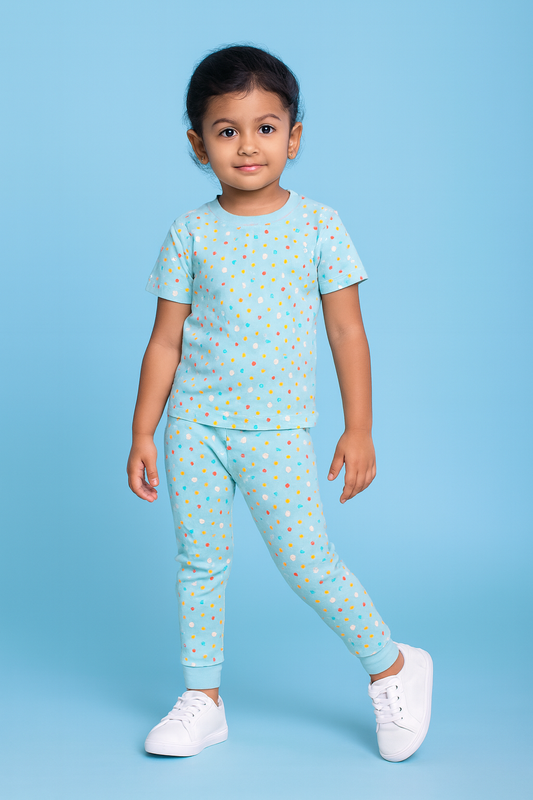 Baby Hug | Unisex T-Shirt & Pant Set | Premium Quality | Sky Blue