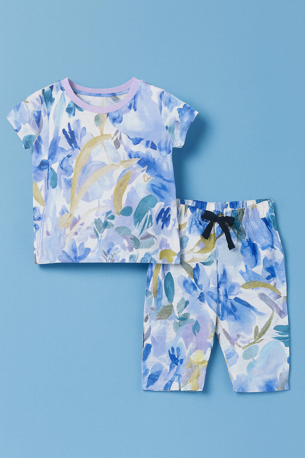 OVS | Girls Capri Set| Short Sleeve | Blue