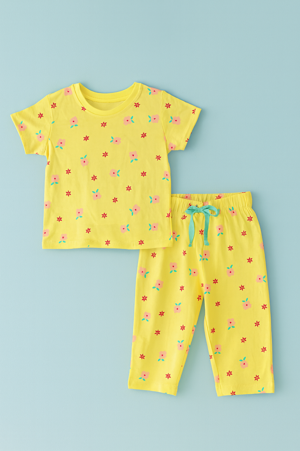 OVS | Girls Capri Set| Short Sleeve | Yellow