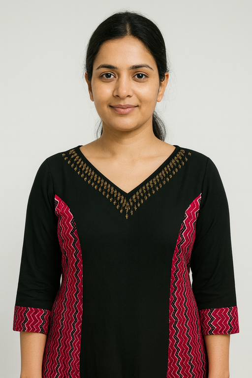 Dual shade Designer Kurti Top | Red & Black