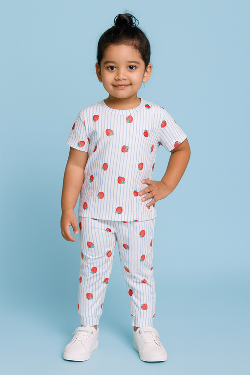 Mini Klub | Unisex T-shirt & Pant Set | Premium Quality | White