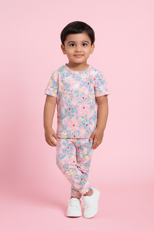 Mini Klub | Unisex T-shirt & Pant Set | Premium Quality | Pink