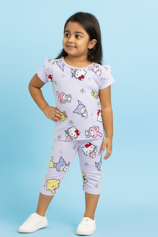 Valsack | Girls Capri Set| Short Sleeve | Lavador