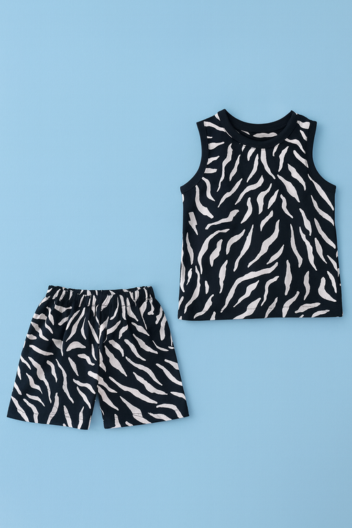 Baby Hug | Unisex Sleeveless T-shirt and Shorts | Premium Quality | Black