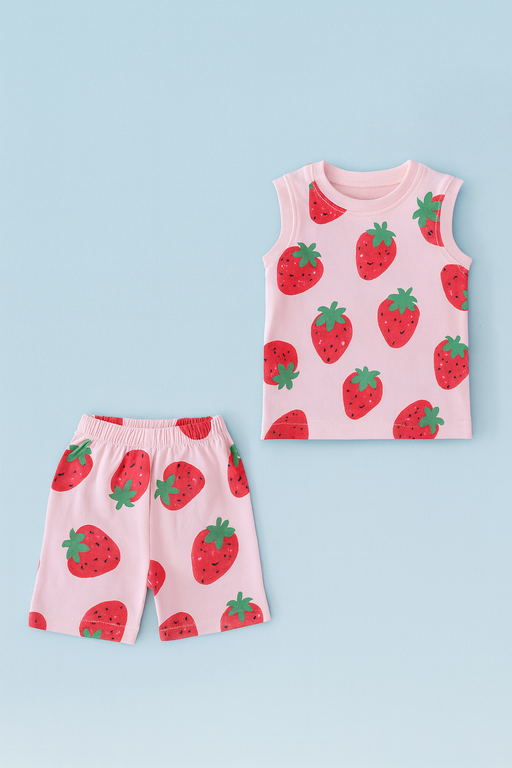 Baby Hug | Unisex Sleeveless T-shirt and Shorts | Premium Quality | Pink