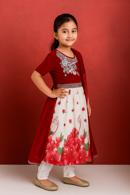 Pink Grand attached Shall | 3 piece set with Sleeve