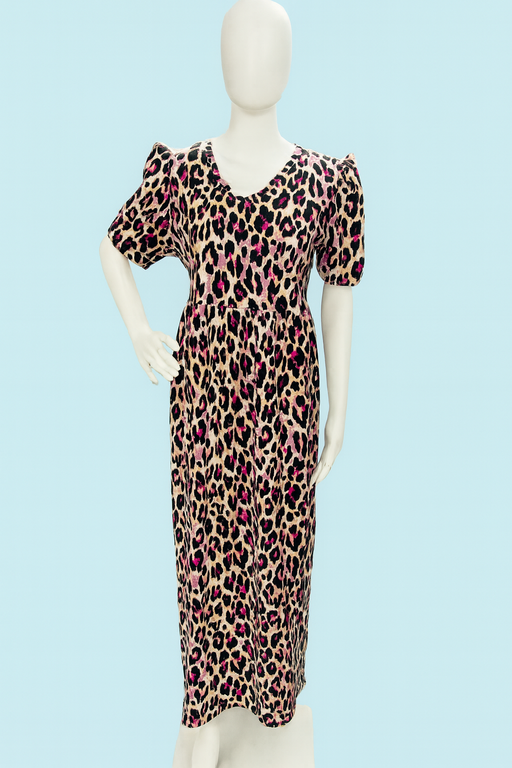 Non-Feeding Maxi | Puff sleeve | Tiger Print | Black