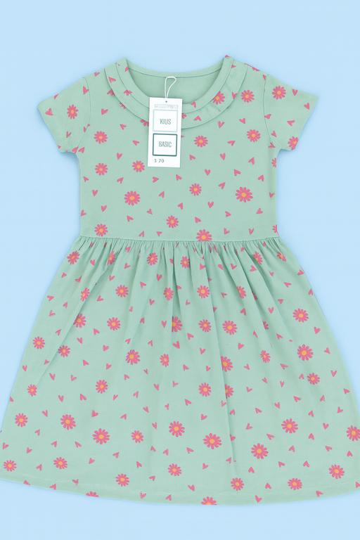 Orchestra | Girls Frock | Short Sleeve | Green