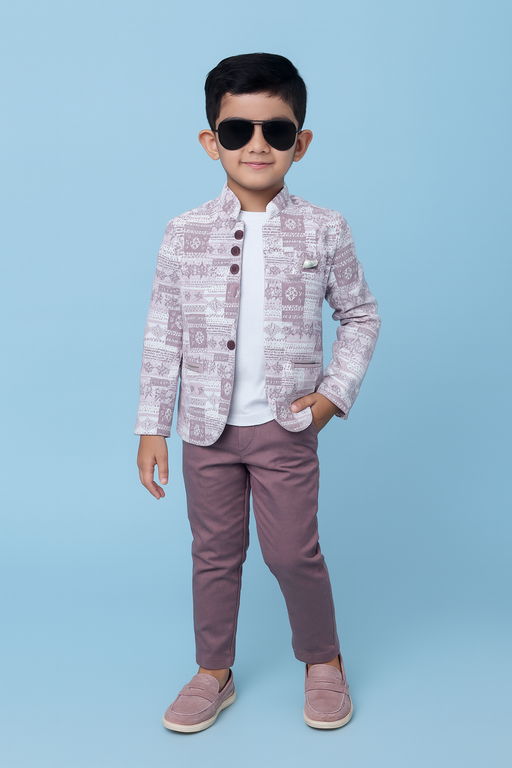 Purple Vintage | Trending Full Blazer set | T-shirt, Blazer & Pant