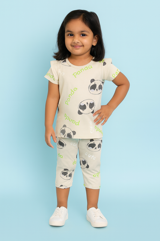 Valsack | Girls Capri Set| Short Sleeve | Badge