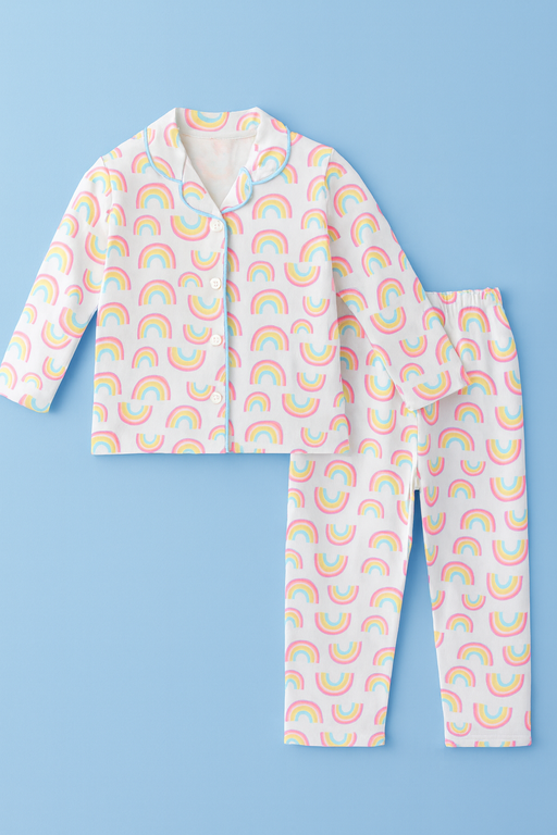 Mini Klub | Unisex Winter Wear soft Cotton Shirt & Pant Set | Premium Quality | White