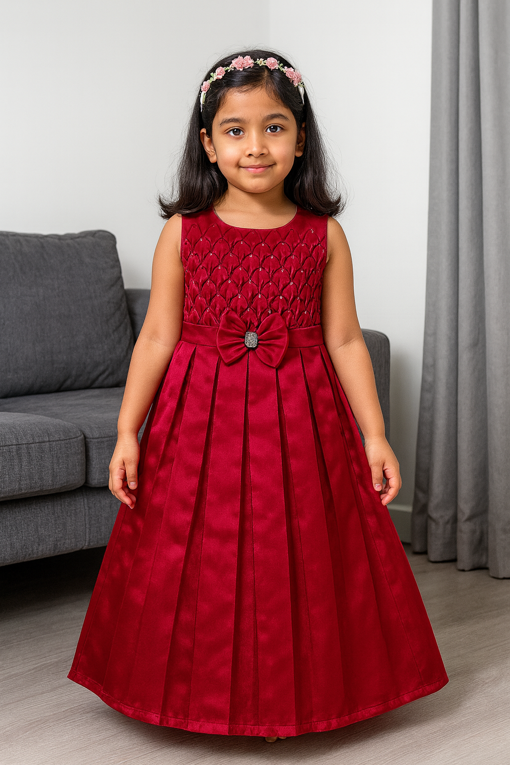 Fancy Shining Frock | Dark Pink