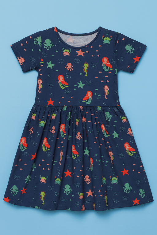 Orchestra | Girls Frock | Short Sleeve | Dark Blue