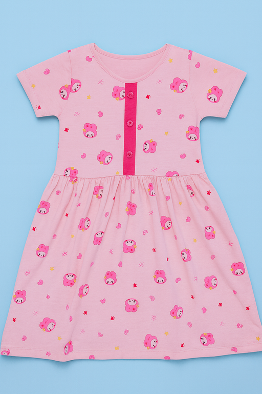 Orchestra | Girls Frock | Short Sleeve | Pink