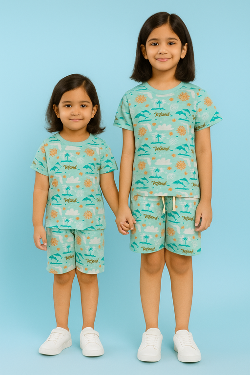 NEXT | Unisex T-Shirt & Shorts Set | Premium Quality | Green