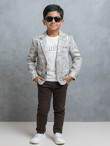 Brown Crushed | Trending Full Blazer set | T-shirt, Blazer & Pant