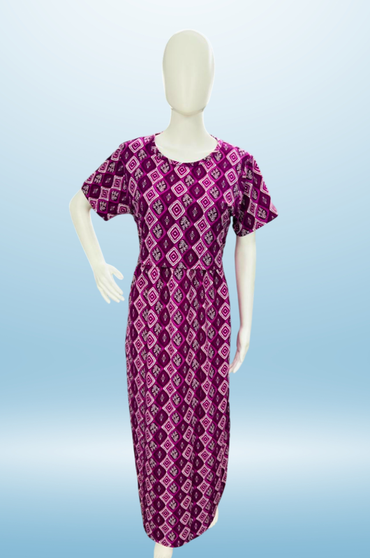 Zipless Feeding Maxi | Normal sleeve | small flower Print | Violet