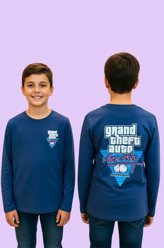 ZARA | Full sleeve T-shirt | Comic Prints | Blue