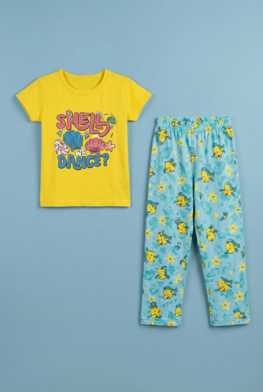 Story Kids | Girls T-shirt & Pant Set | Premium Quality | Yellow