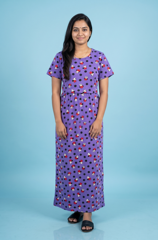Zipless Feeding Maxi | Normal sleeve | Micky Print | Soft Purple