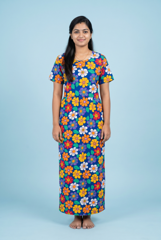 Zipless Feeding Maxi | Normal sleeve | Flower Print | Multi color