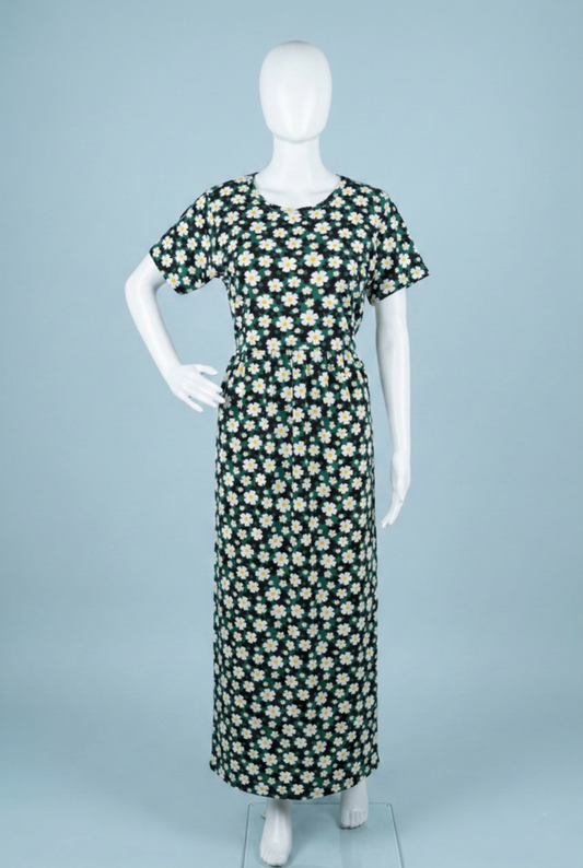 Zipless Feeding Maxi | Normal sleeve | Flower Print | Green