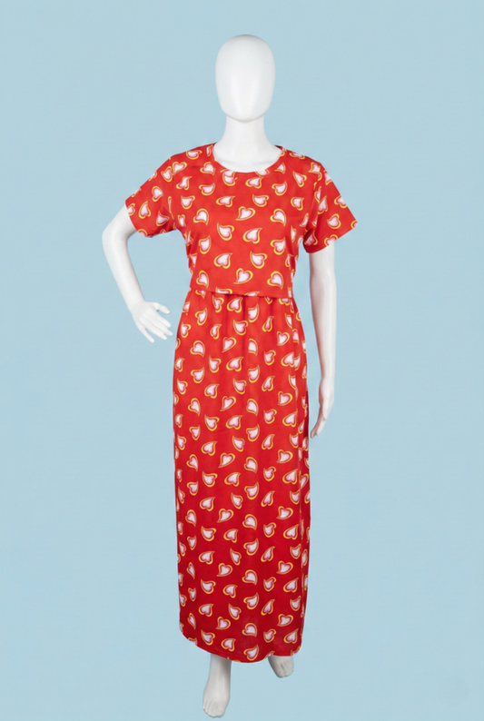 Zipless Feeding Maxi | Normal sleeve | Big Heart Print | Red