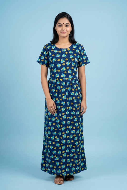 Zipless Feeding Maxi | Normal sleeve | Fish Print | Blue