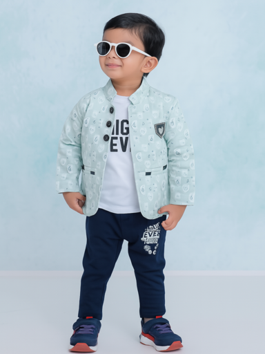 Lite Green | Trending Full Blazer set | T-shirt, Blazer & Pant