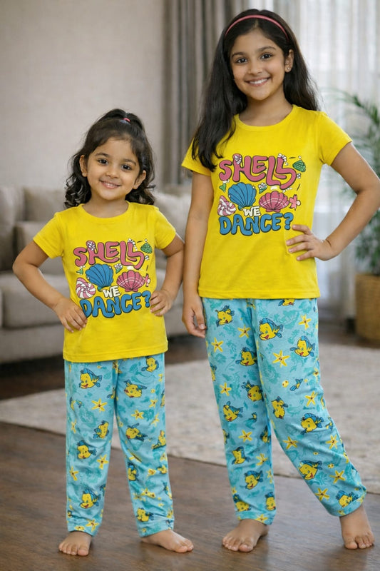 Story Kids | Girls T-shirt & Pant Set | Premium Quality | Yellow