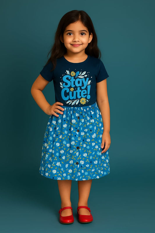 Story Kids| Girls T-shirt and Skirt set | Navy Blue