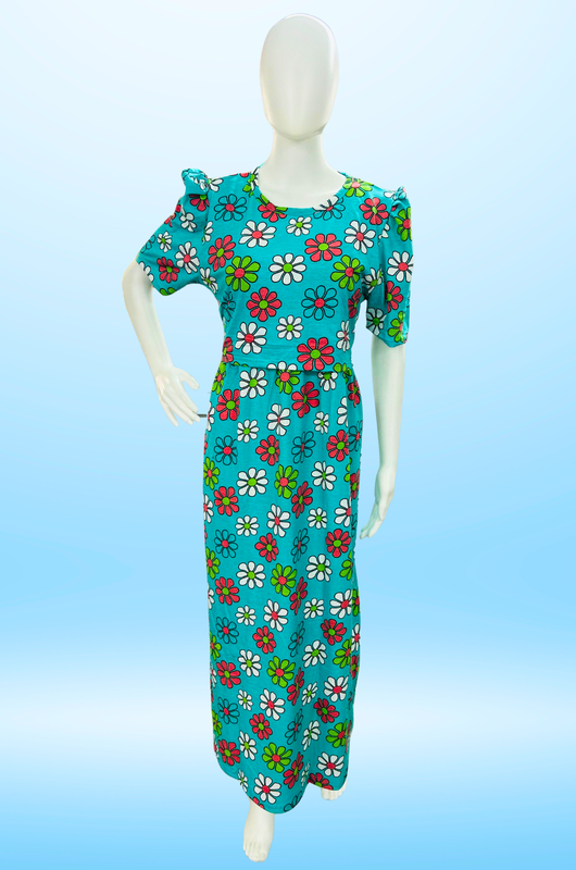Zipless Feeding Maxi | Puff sleeve | Floral Print | Ramar Green