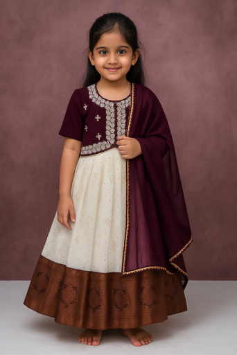 Aliya Cut - 3 piece set with Sleeve | Purple