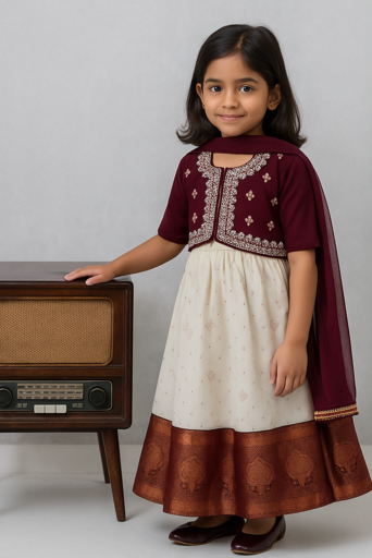 Aliya Cut - 3 piece set with Sleeve | Purple