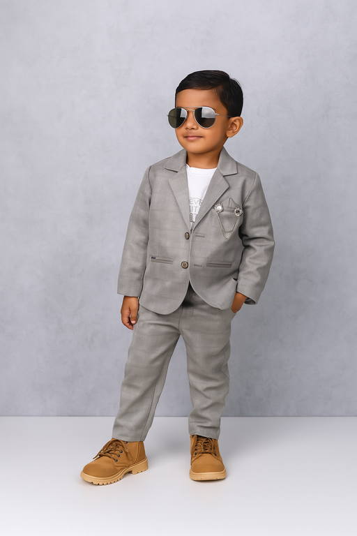 Brown Checked | Trending Full Blazer set | T-shirt, Blazer & Pant