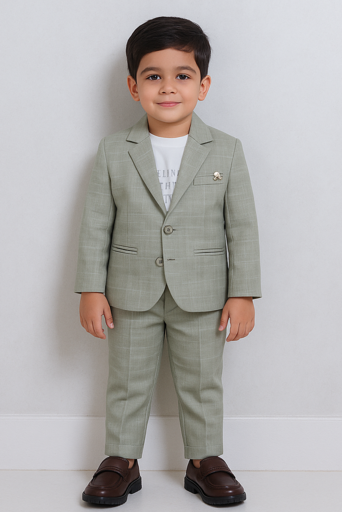 Green Checked | Trending Full Blazer set | T-shirt, Blazer & Pant