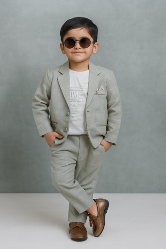 Green Checked | Trending Full Blazer set | T-shirt, Blazer & Pant