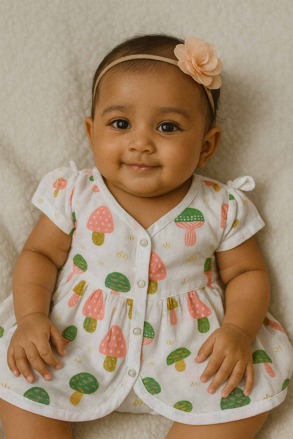 Pack of 5 - Muslin Cotton - Full Front Button Frock (Any prints come)