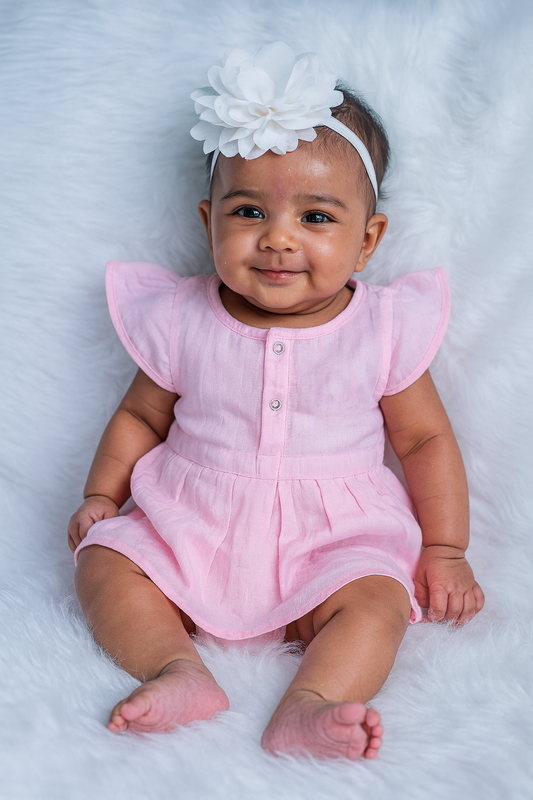 Pack of 5 - Muslin Cotton - Front Button Frock (Any colors come)