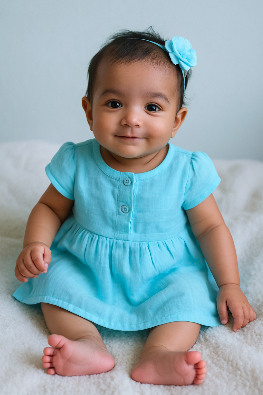 Pack of 5 - Muslin Cotton - Front Button Frock (Any colors come)