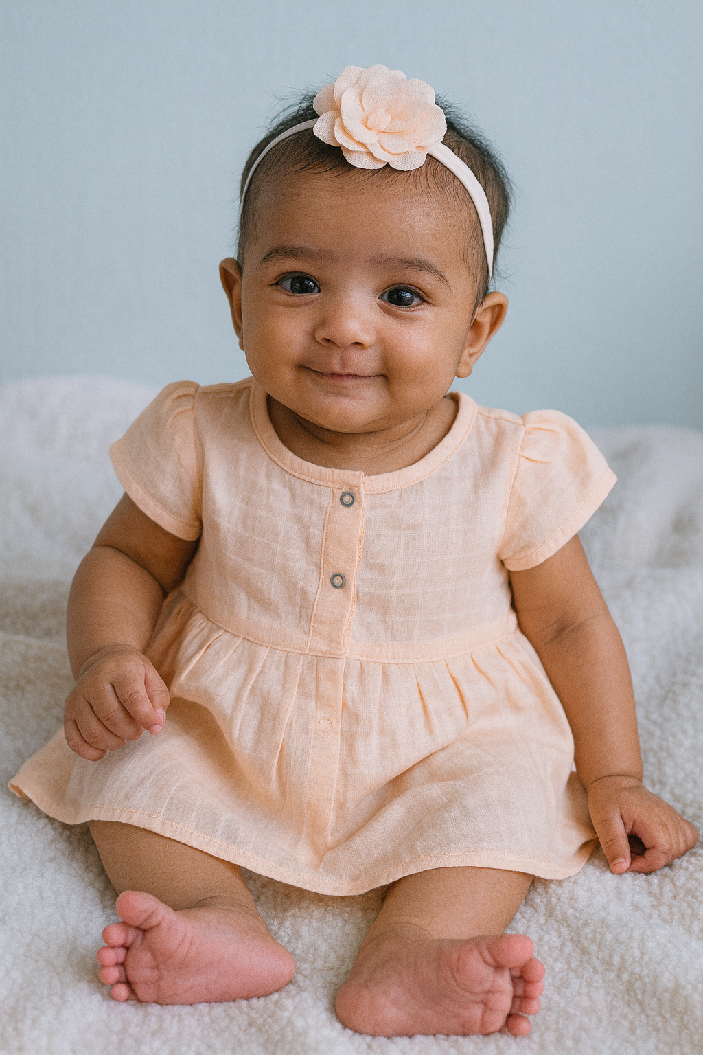 Pack of 5 - Muslin Cotton - Front Button Frock (Any colors come)